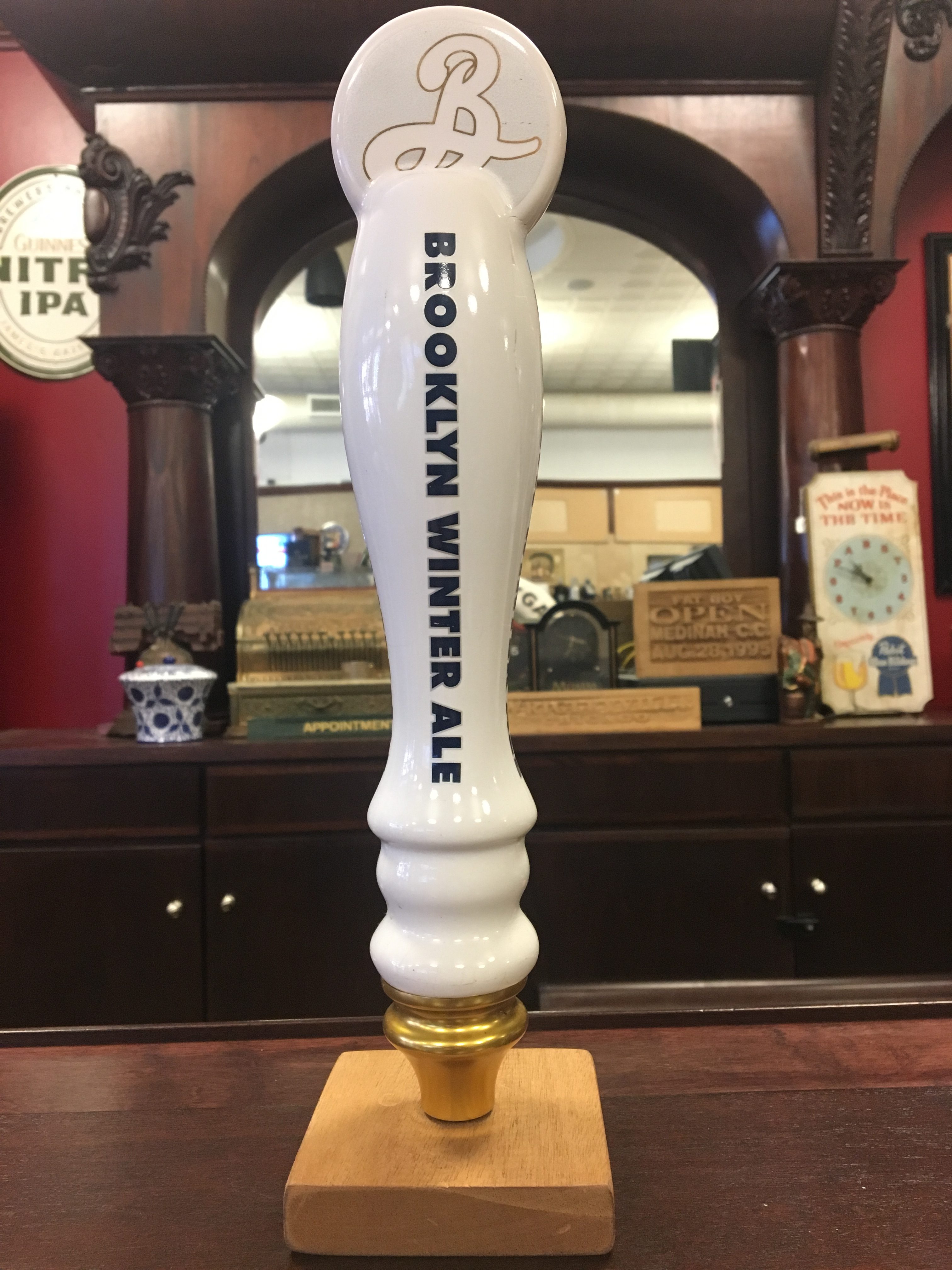Brooklyn Brewing Co. Tap Handle Brooklyn Winter Ale White, Blue, Silver
