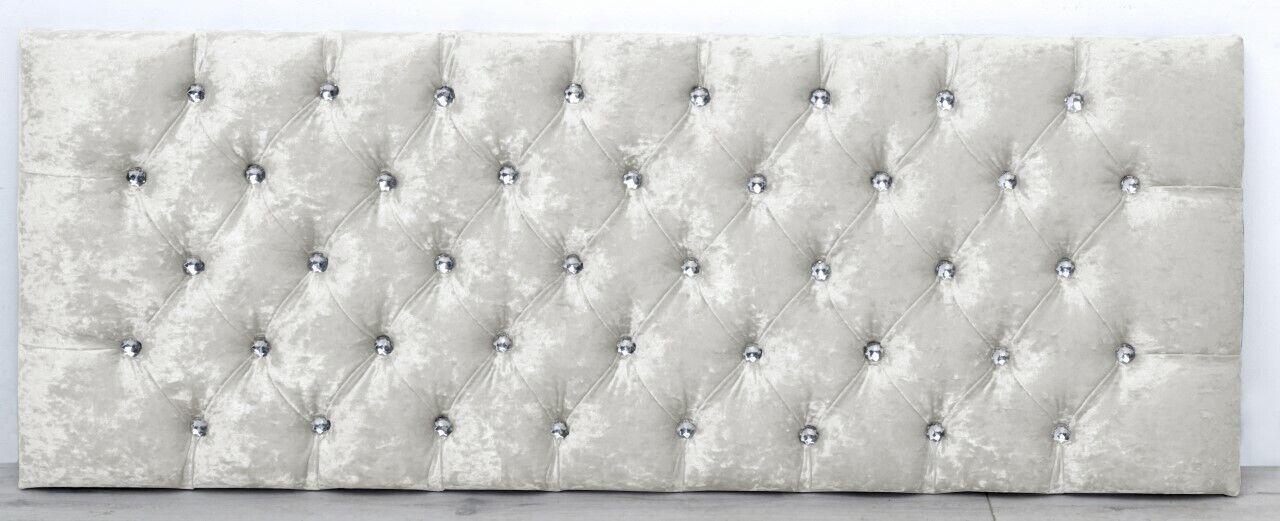 HEADBOARD CHESTERFIELD CRUSHED VELVET 20" BED HEAD - SMALL DOUBLE KING SUPERKING
